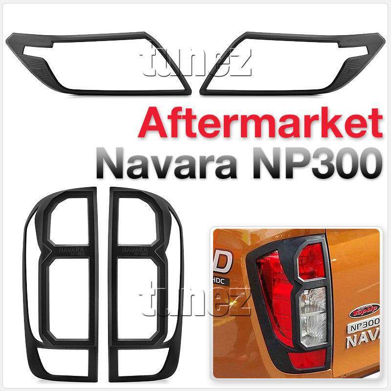 【Flash Deal】front Lampu Ekor Belakang Lampu Penutup Hitam untuk Nissan Navara NP300 D23 2015-2019 AT