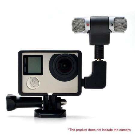 LIFEF กรณีกรอบ + ไมโครโฟนภายนอก + ฟองน้ำขัดถูสำหรับ GoPro HERO 4/3 +/3