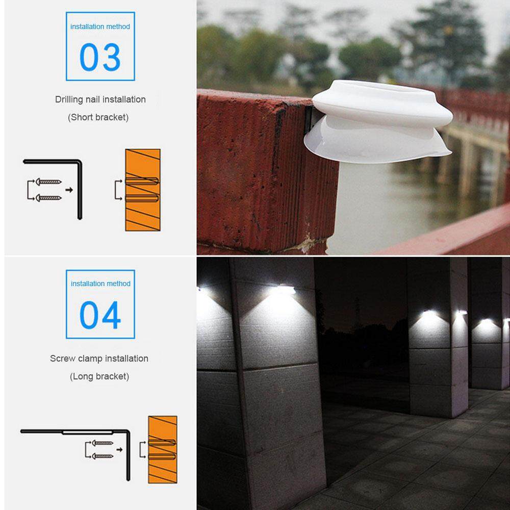 leegoal LED New UFO Light Solar Corridor Door Wall Lamp Control Energy-saving Garden Lights Outdoor Landscape Garden Lights Waterproof(White Light)