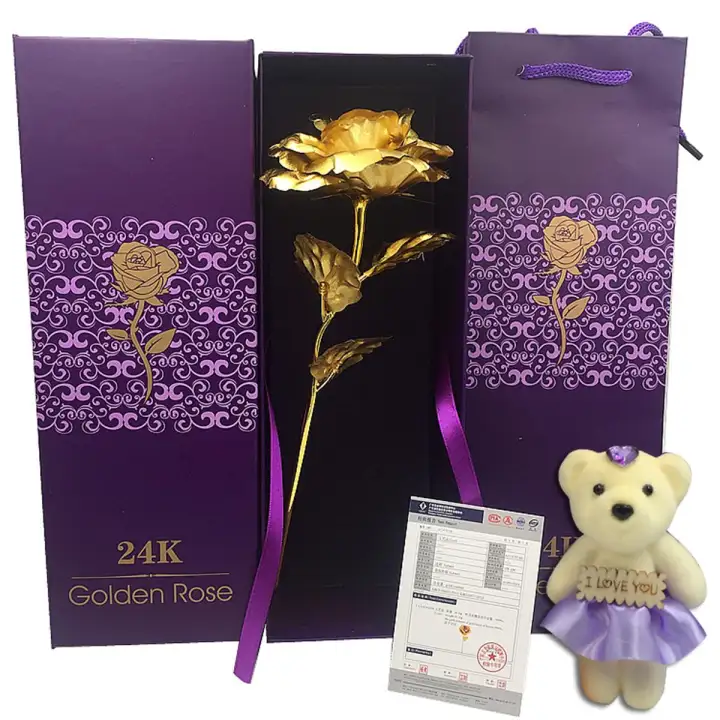 golden rose with teddy