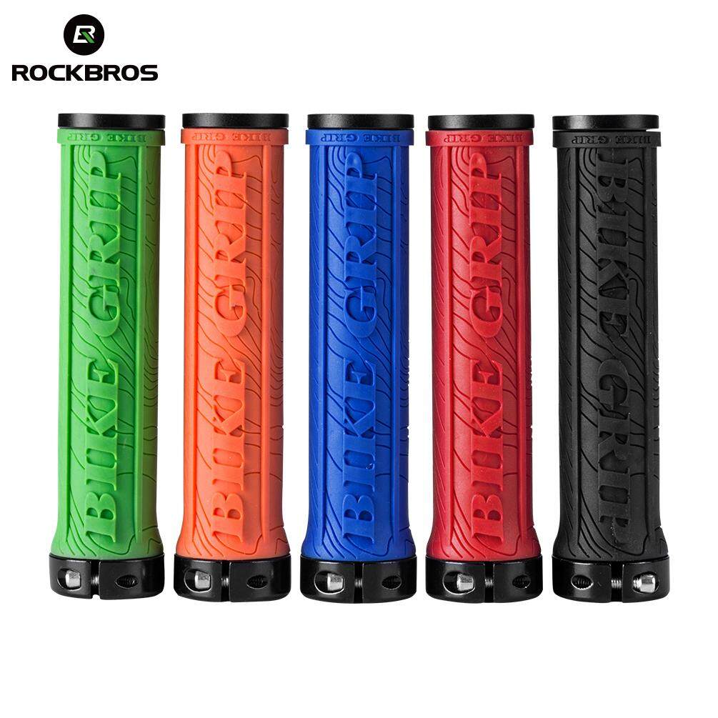 Rockbros TPR Rubber Bilateral Lock Bike Aluminum Non-slip Handlebar Grips Black