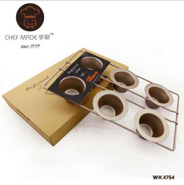 Chefmade Chef Made Màu Vàng Champagne 6 THẬM CHÍ Cup Không Dính Yorkshire Bánh Bộ Tạo Khuôn Hình