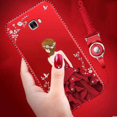 สำหรับซัมซุงกาแล็คซี่ C9 Pro/SM-C9000 Luxury 3D นุ่มพลาสติก Coque ซิลิคอน Glitter แผ่นปิดพลอยเทียม