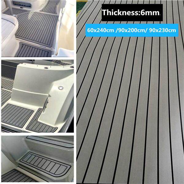 60x240cm EVA Foam 6mm Gray With Black Strip Faux Teak Boat Decking Sheet