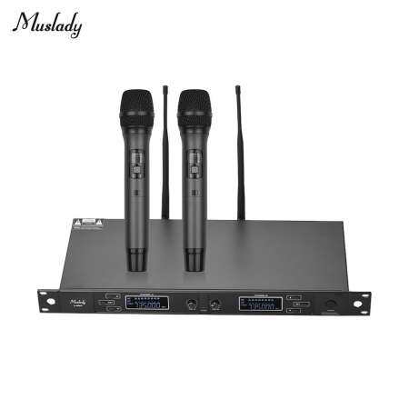 Muslady U-6002 Professional Dual-Channel UHF Wireless Mic System with for Business Meeting Public Speech Classroom Teaching us plug