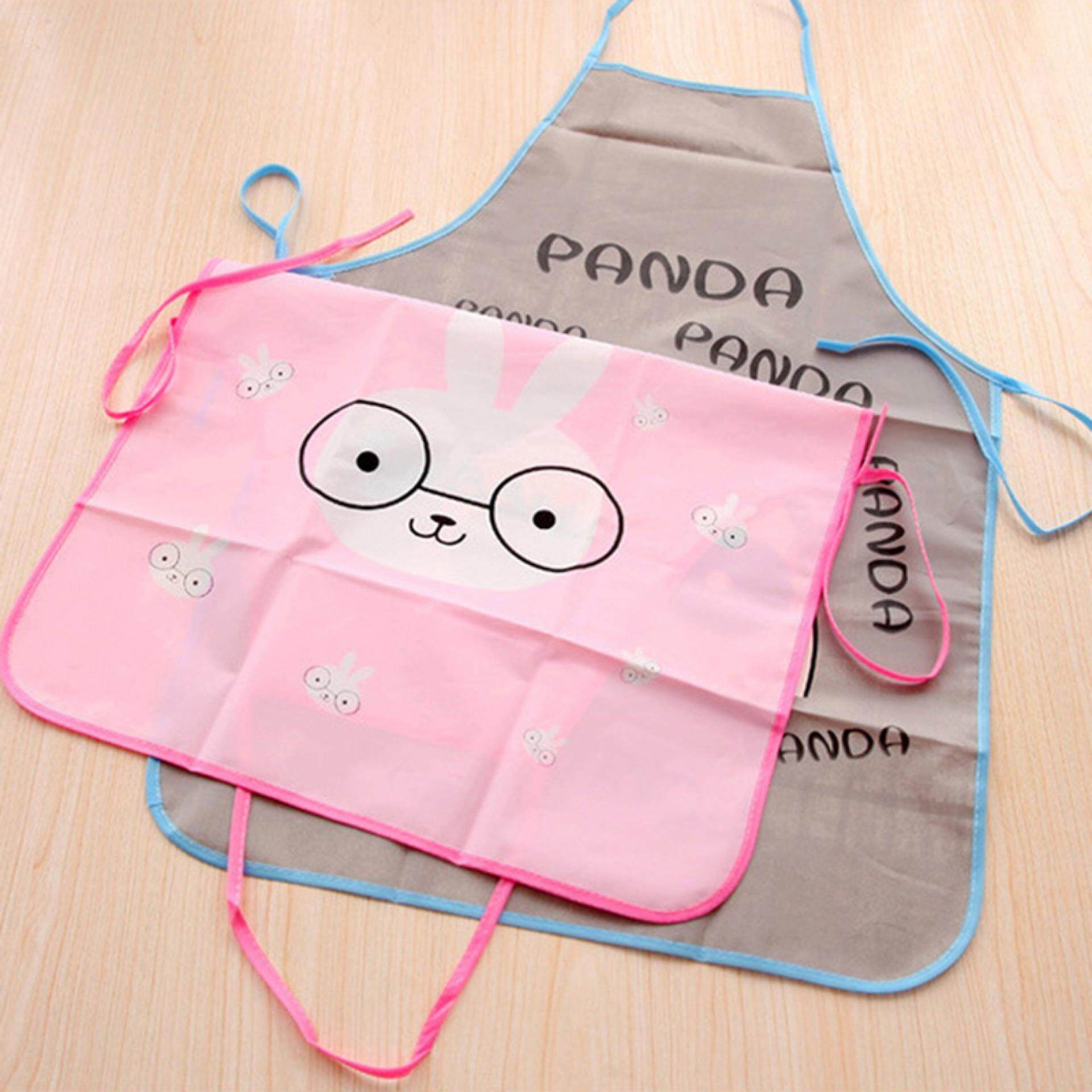 Home Women Waterproof Cartoon Kitchen Restaurant Cooking Bib Aprons Pink Type:Rabbit