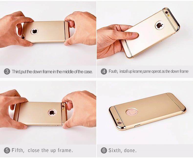 iPhone 6 Case iPhone 6s Case 3 in 1 Luxury Gold Hard Case Back Cover Coverage Removable Case