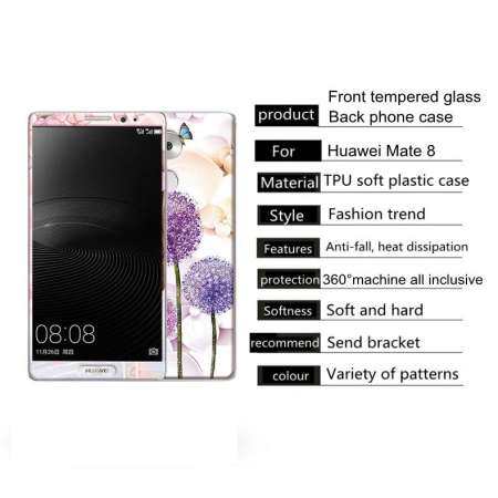 สำหรับ Huawei Mate 8 หน้าจอป้องกัน 360 องศาเต็มครอบคลุมนุ่ม TPU พลาสติกเคสโทรศัพท์เคสกันกระแทกสำหรับ Huawei Mate8 กระจกกันความร้อนอย่างเต็มที่ฟิล์มป้องกันหน้าจอ + soft TPU เคสหลัง + ผู้ถือนิ้วมือ