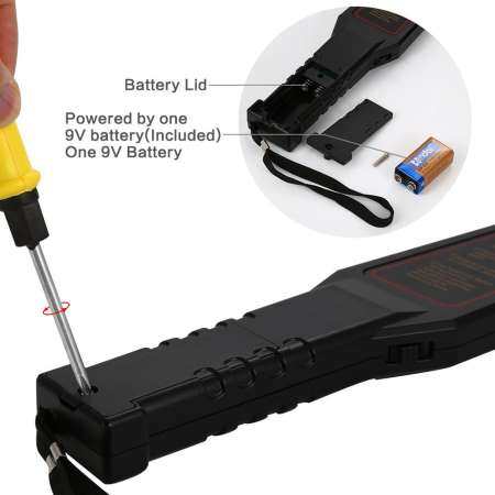 FCSecurity เครื่องตรวจจับโลหะ, มือถือปรับความไวได้ Super เครื่องสแกนมือไร้สาย 16 LED LightsFor สนามบิน, Open Port, Frontier, บริษัท Entrance (9 โวลต์ Non - แบตเตอรี่แบบชาร์จไฟได้รวม)