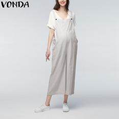 VONDA 2018 Summer Casual Loose Rompers Womens Jumpsuits Pregnant Pants