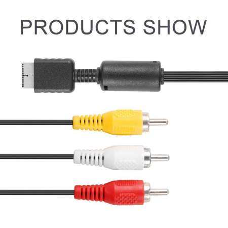 OSMAN สีดำ 6 ฟุตเสียงวิดีโอสื่อโสตทัศน์สาย RCA สำหรับ PlayStation PS/PS2/PS3 - INTL