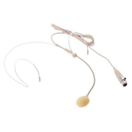 Miracle Shining Double Earhook Wired Headset Headworn Microphone Beige XLR 4Pin