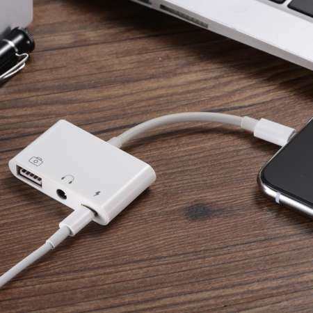 Newest 3 in 1 For Lightning to OTG USB Camera Adapter with Charging Port  3.5mm headphone jack for iPhone iPad iOS 9.3-11.3