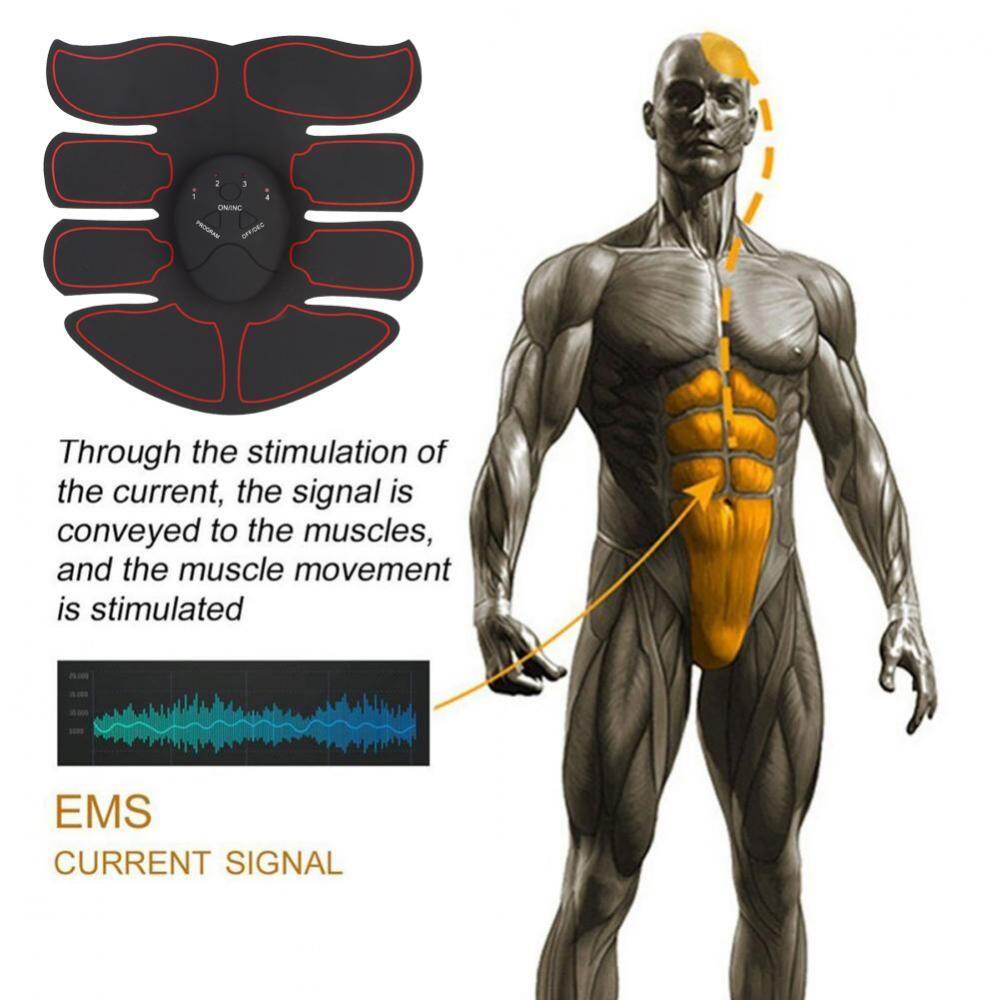 EMS Intelligent Strength Training Patch (1 Abdomen + 1 Main) (Black + Red)
