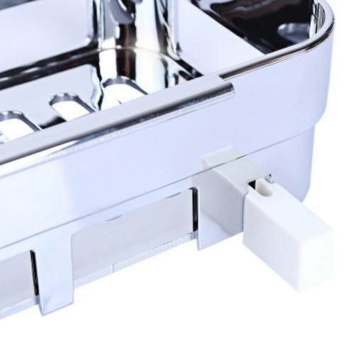 Strong Suction Holder Shampoo Corner Shelf Chrome Plate Bathroom Accessory (SILVER) - intl