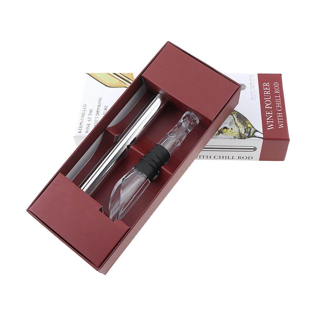 Stainless Steel Wine Cooler Chiller Stick with Pourer and Acrylic Material for Kitchen Bar KTV