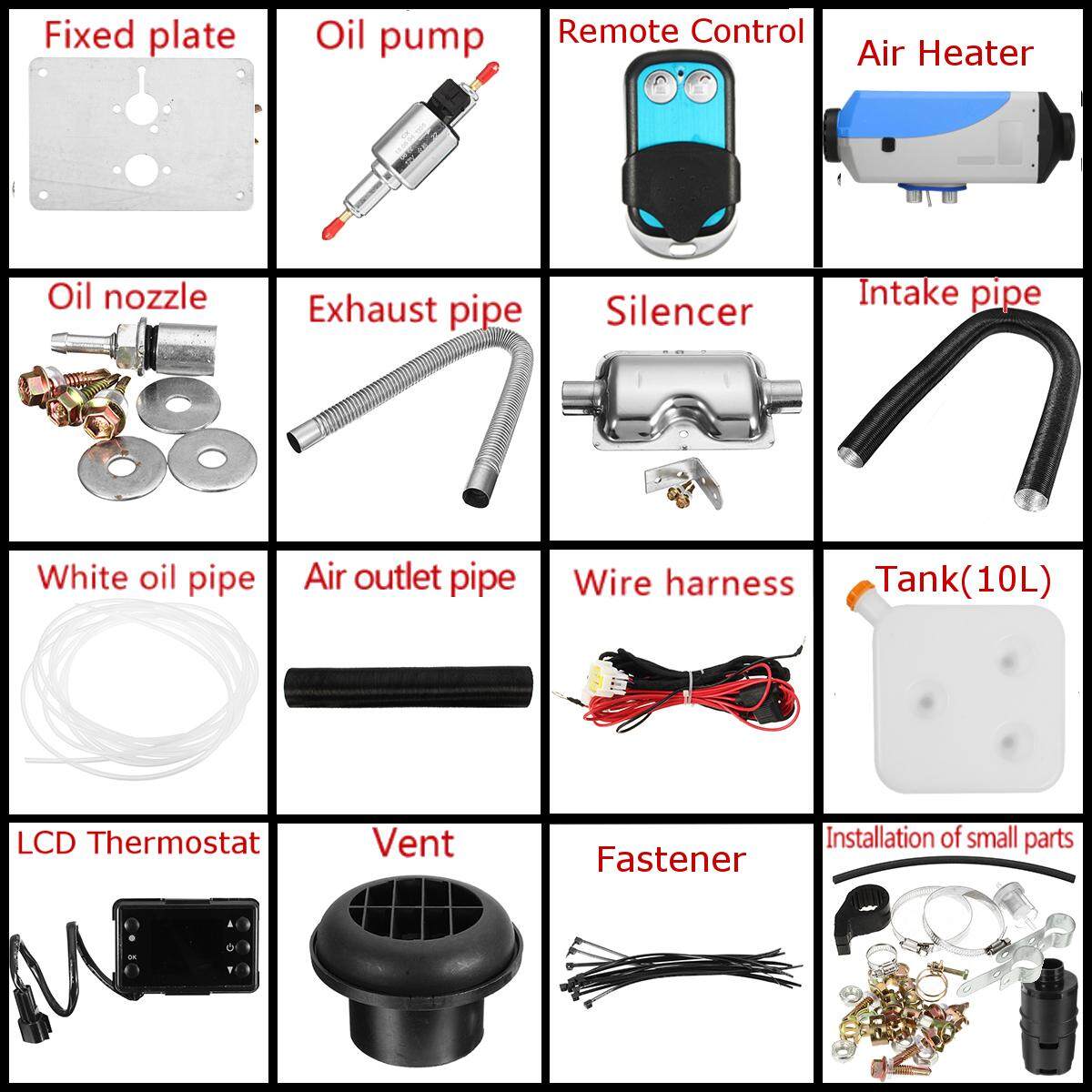 DIESEL Không Khí Nóng Đậu Xe máy bộ MÀN HÌNH LCD công tắc + điều khiển từ xa + Tặng ống bạc giảm ồn