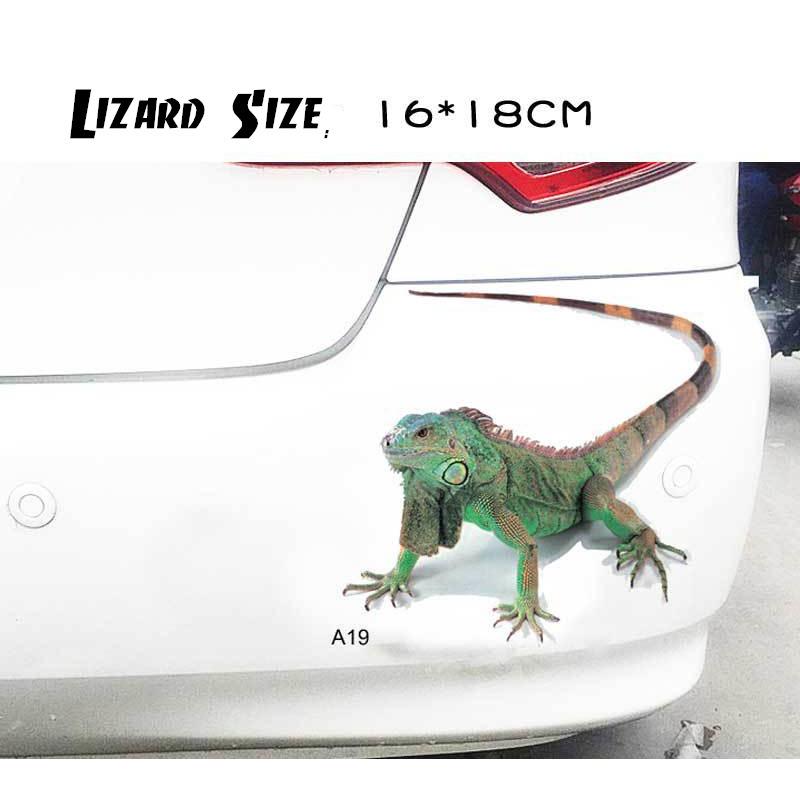 1Pcs 3D Car Sticker Simulation Animals Bumper Sticker 3D Lizard Decal Car Head Engine Cover Rearview Mirror Windows Decoration