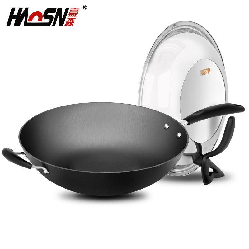 Haosn 34 Cm Không Khói Dầu Thủ Công Gang Chảo Inox Chảo