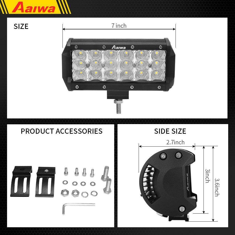 LED Bar Aaiwa 2 7 Inch 36 W Ba Liên Tiếp Điểm đèn Sương Mù Đèn Lái Thuyền Đèn LED công việc Đèn cho Xe Jeep Khoang Thuyền SUV Xe Tải Xe ATV