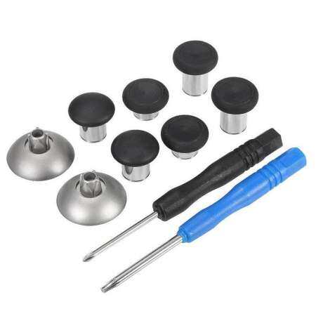 Gracekarin ออนไลน์ Black Thumb ด้ามจับเม็ดกระดุมโลหะเปลี่ยน Mod Kit สำหรับ PS4 Xbox One Elite