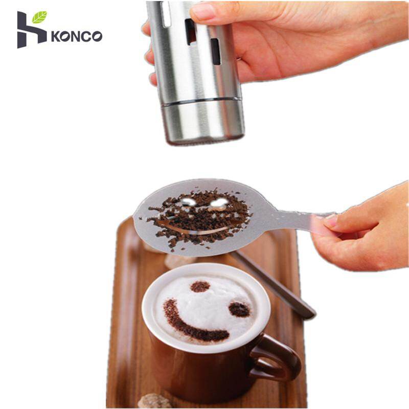 KONCO 16Pcs/Set Coffee Drawing Mold Coffee Foam Spray Template, Cafe Printing Garland Mold Stencils for Barista Coffee Decoration