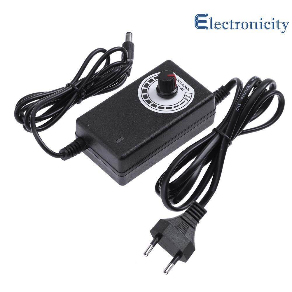 Adjustable AC to DC Adapter 3 - 12V 2A Power Supply Motor Speed Controller for Electric Motor Drill ( Gold ) - 0.3m ( Gold )