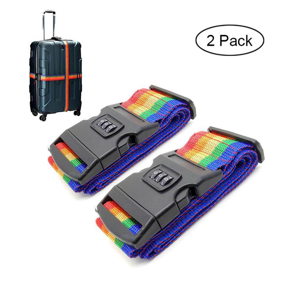 Rainbow 4-Pack Luggage Straps Suitcase Belts Travel Accessories Adjustable