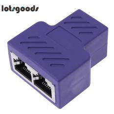 RJ45 1 to 2 Female Port Splitter Adapter LAN Ethernet Plug Socket(Purple)