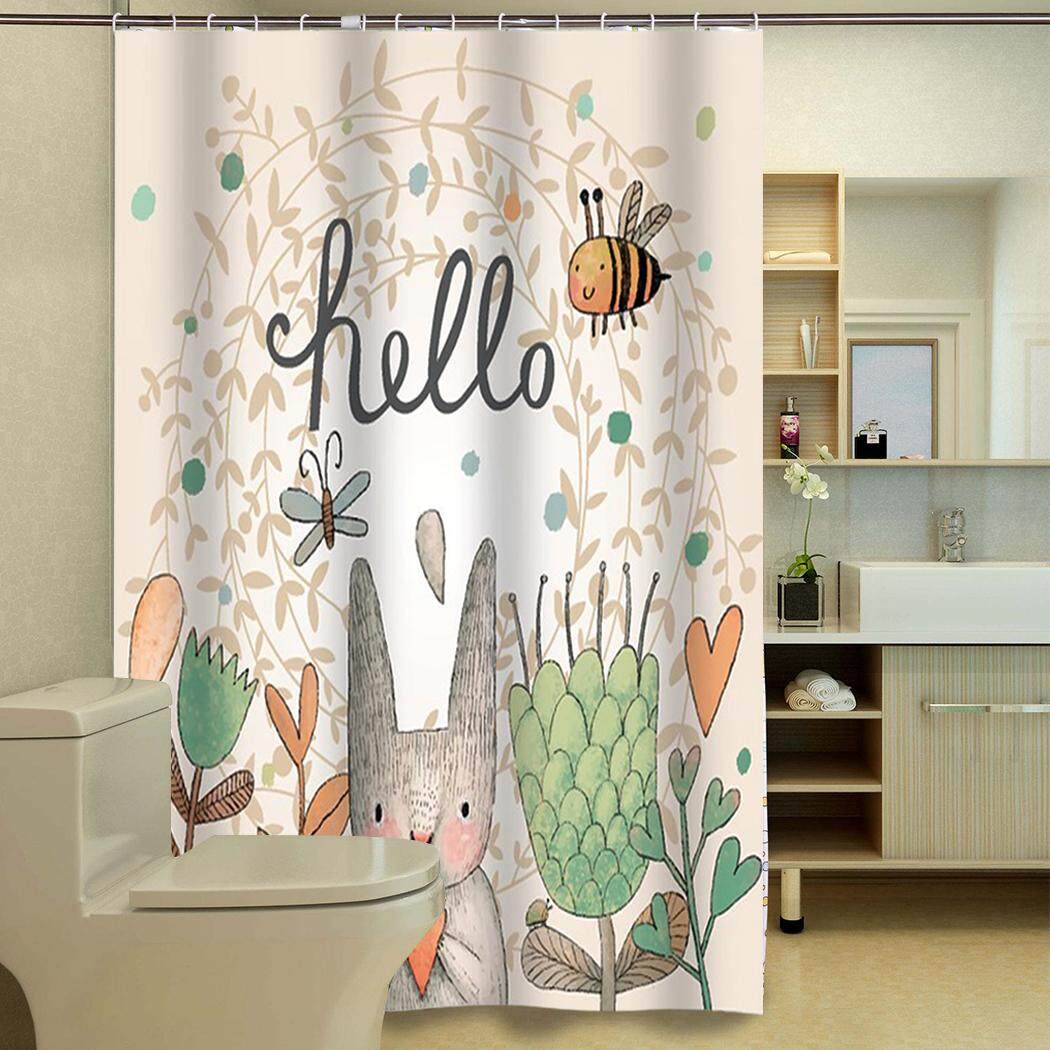 Shower Curtain Waterproof Mildew Resistant Cartoon Printing Bath Curtain Shower Curtain Liner for Bathroom - intl