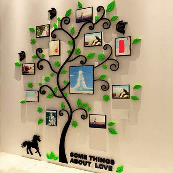 GOOD DIY Home Family Decoration Wallpaper 3D Acrylic Photo Frame Tree Wall Sticker - intl