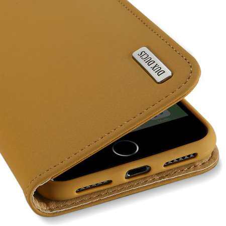 DUX DUCIS สำหรับ iPhone 7 Plus/8 PLUS Luxury หนังแท้แม่เหล็กเคสแบบพับปิดได้ป้องกันกรณีการ์ดยืดสไตล์สล็อต: iPhone 7 plus/8 PLUS