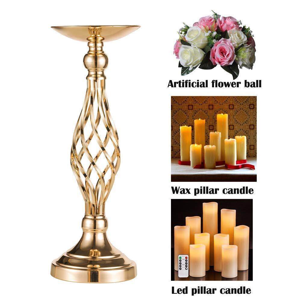 Size S  2 Pcs/set Metal Flower Arrangement Candle Holder Stand Set Candle for Wedding Party Dinner Centerpiece Event Restaurant Hotel Decoration