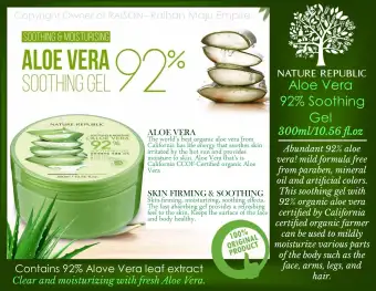 Nature Republic Aloe Vera 92 Soothing Gel 300ml 10 56 Fl Oz Buy