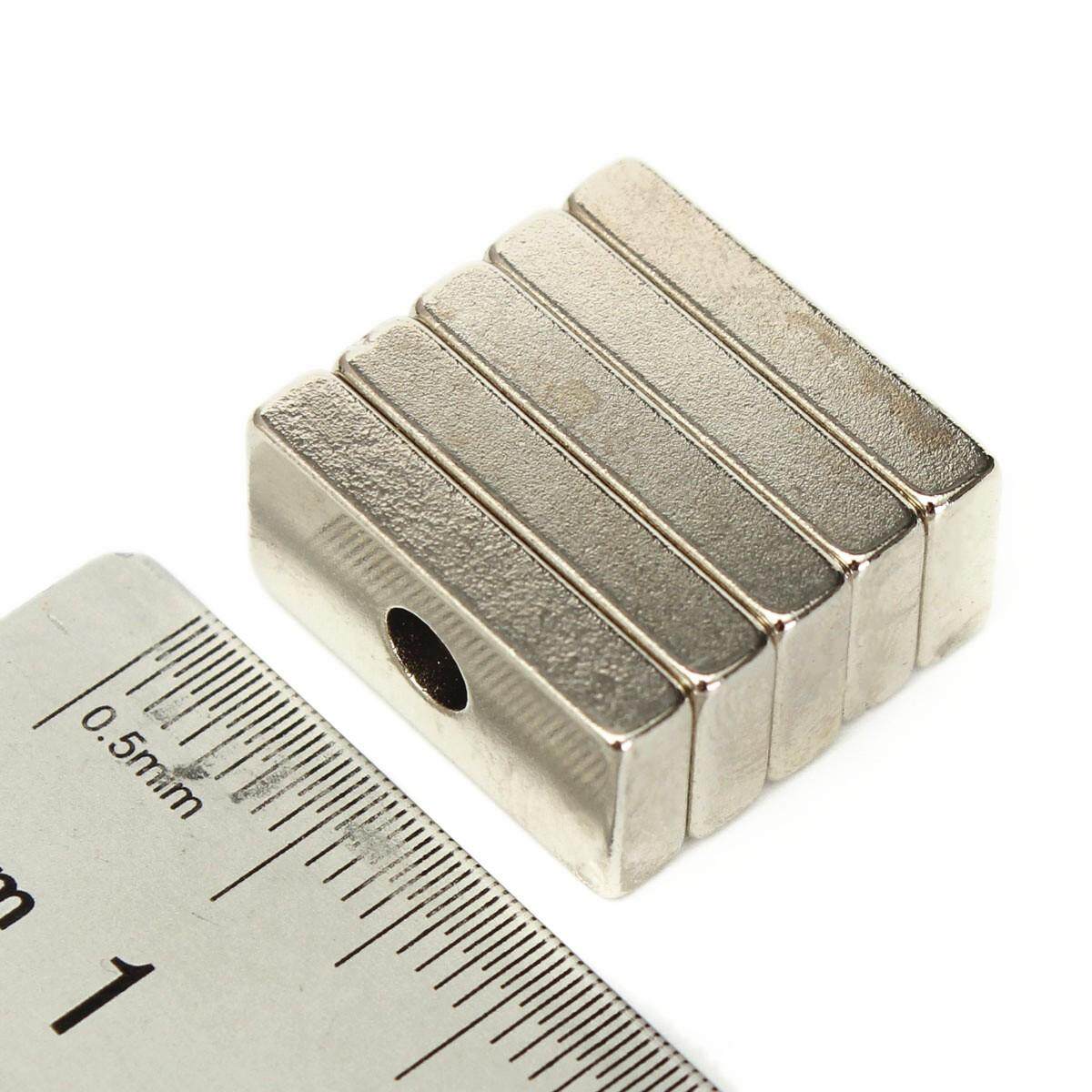 25Pcs N35 Super Strong Block Magnets 20x10x4mm Hole 4mm Rare Earth Neodymium