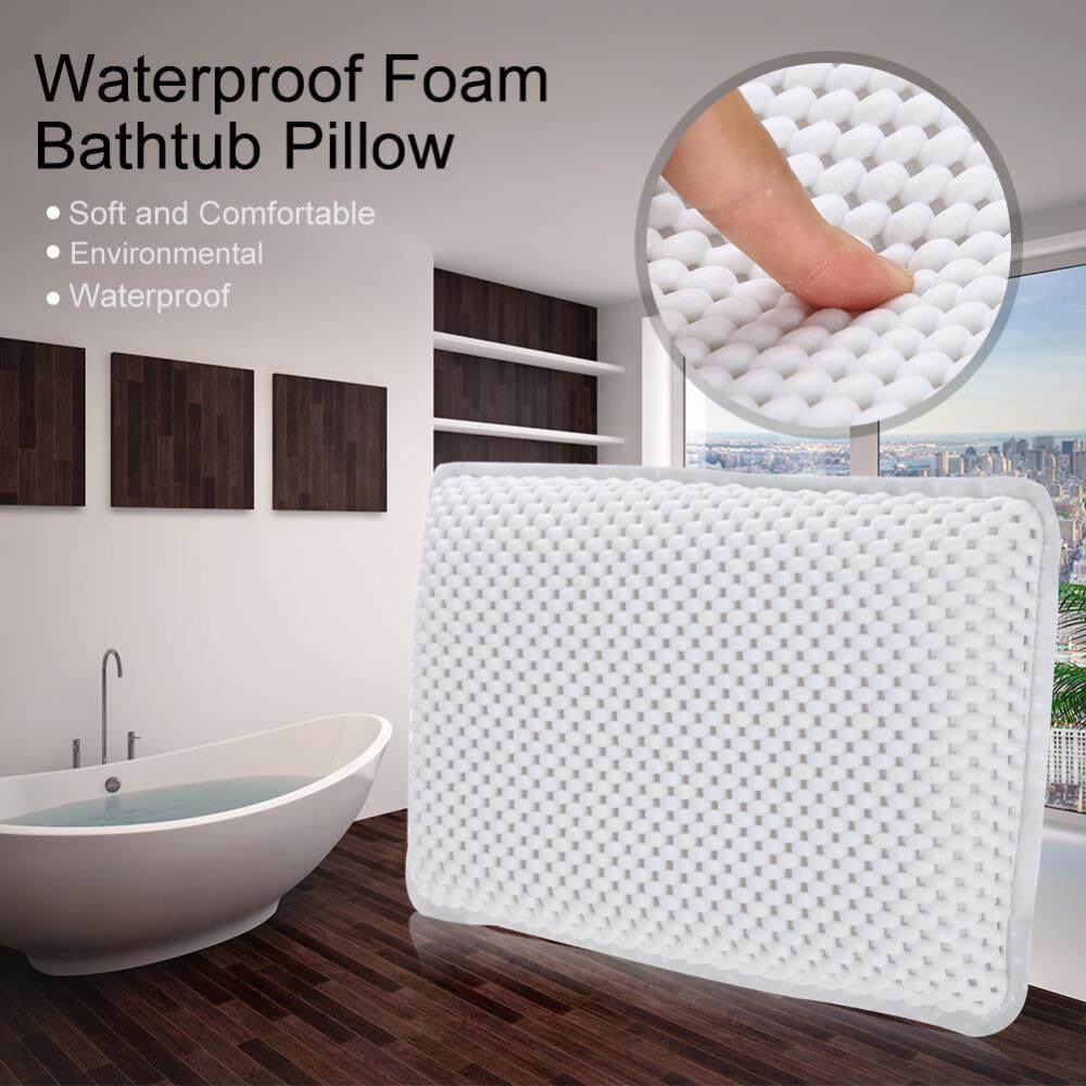 PVC Bath Pillow for Neck Back Support Foam Inner Stuff Padding Bathtub Headrest - intl