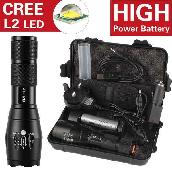 6000LM Shadowhawk X800 L2 LED ZOOM Flashlight Torch Powerful