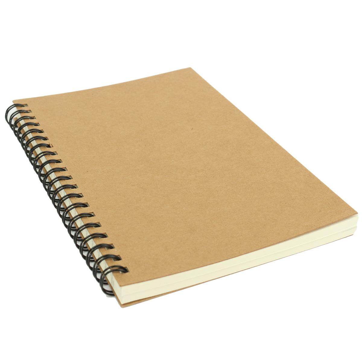 Reeves Retro Spiral Bound Coil Sketch Book Blank Notebook Kraft ...