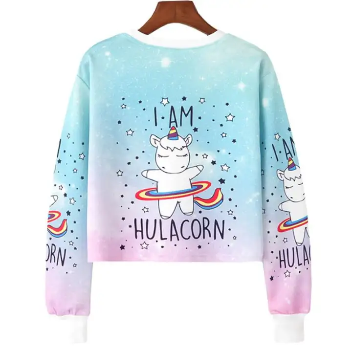 unicorn crop hoodie