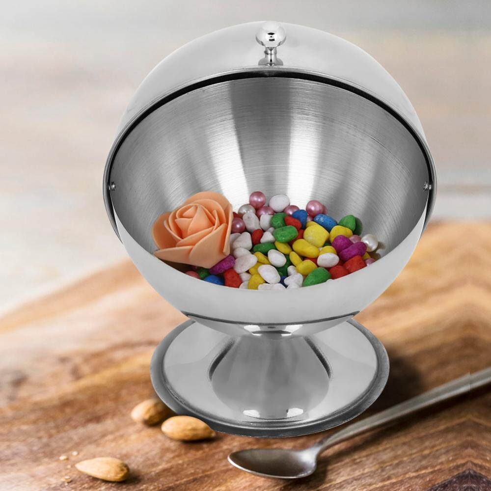 Stainless Steel Spherical Seasoning Bottle Restaurant Kitchen Spice Storage Container Bowl - intl