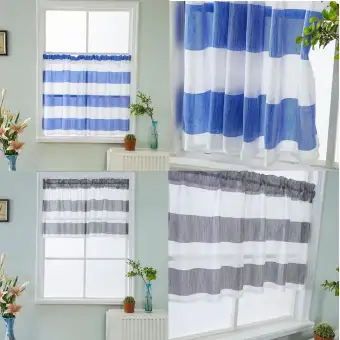 Fityle Striped Short Valance Rod Pocket Curtains Kitchen Window Fityle Striped Short Valance Rod Pocket