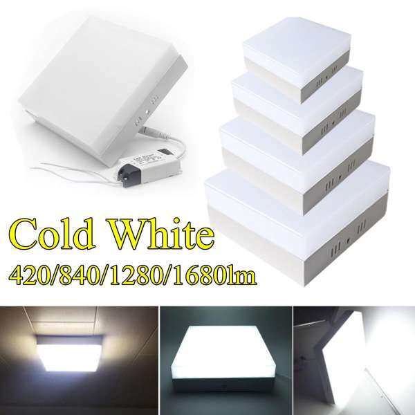 LED Ceiling Down Light Surface Mount Square White 6-24W Lamp Kitchen Living # 12W