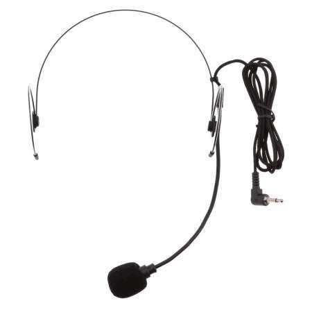 Miracle Shining Dual Ear Hook Wired Headset Headworn Microphone Black 3.5mm Right Angle