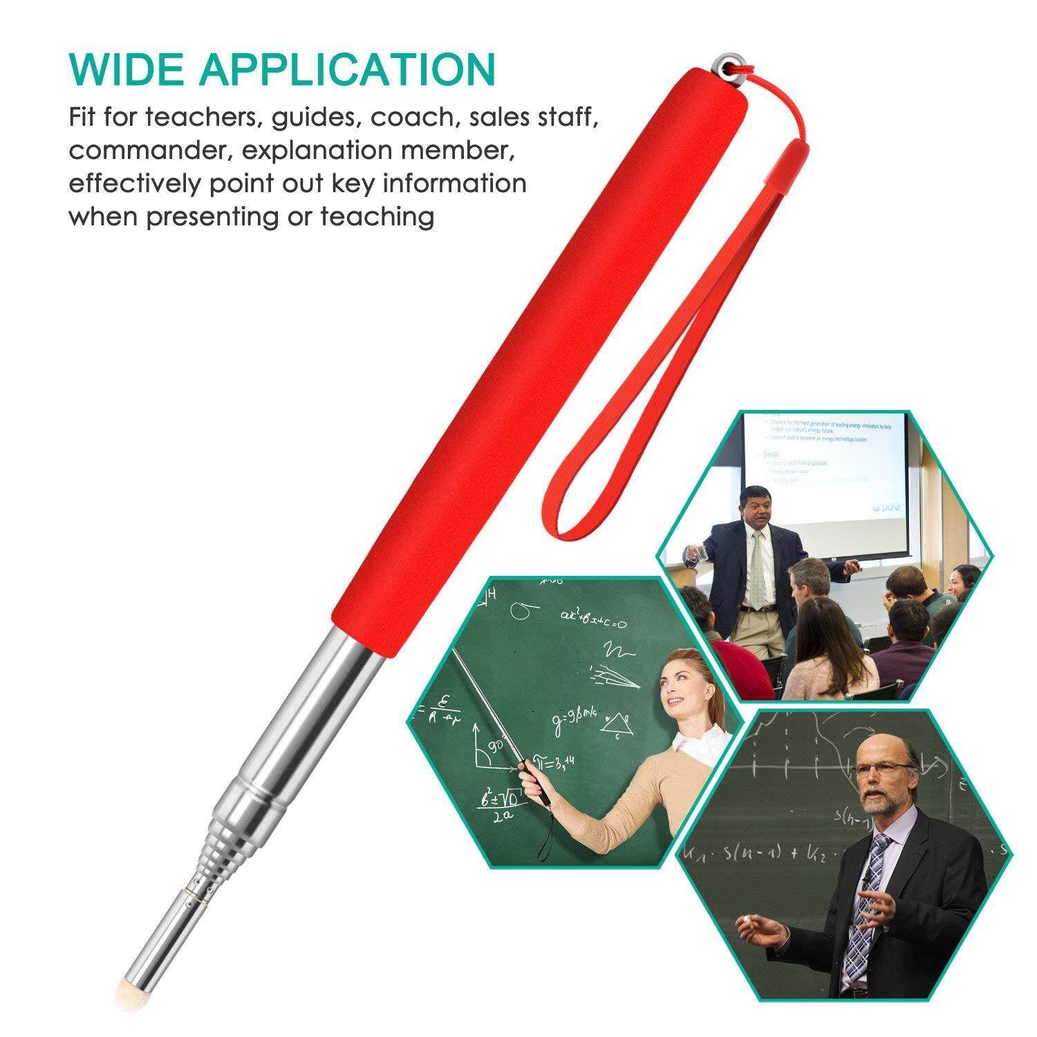 💖💖💖Pickegg Hand Pointer Extendable Telescopic Retractable Pointer Handheld Presenter Classroom Whiteboard Pointer