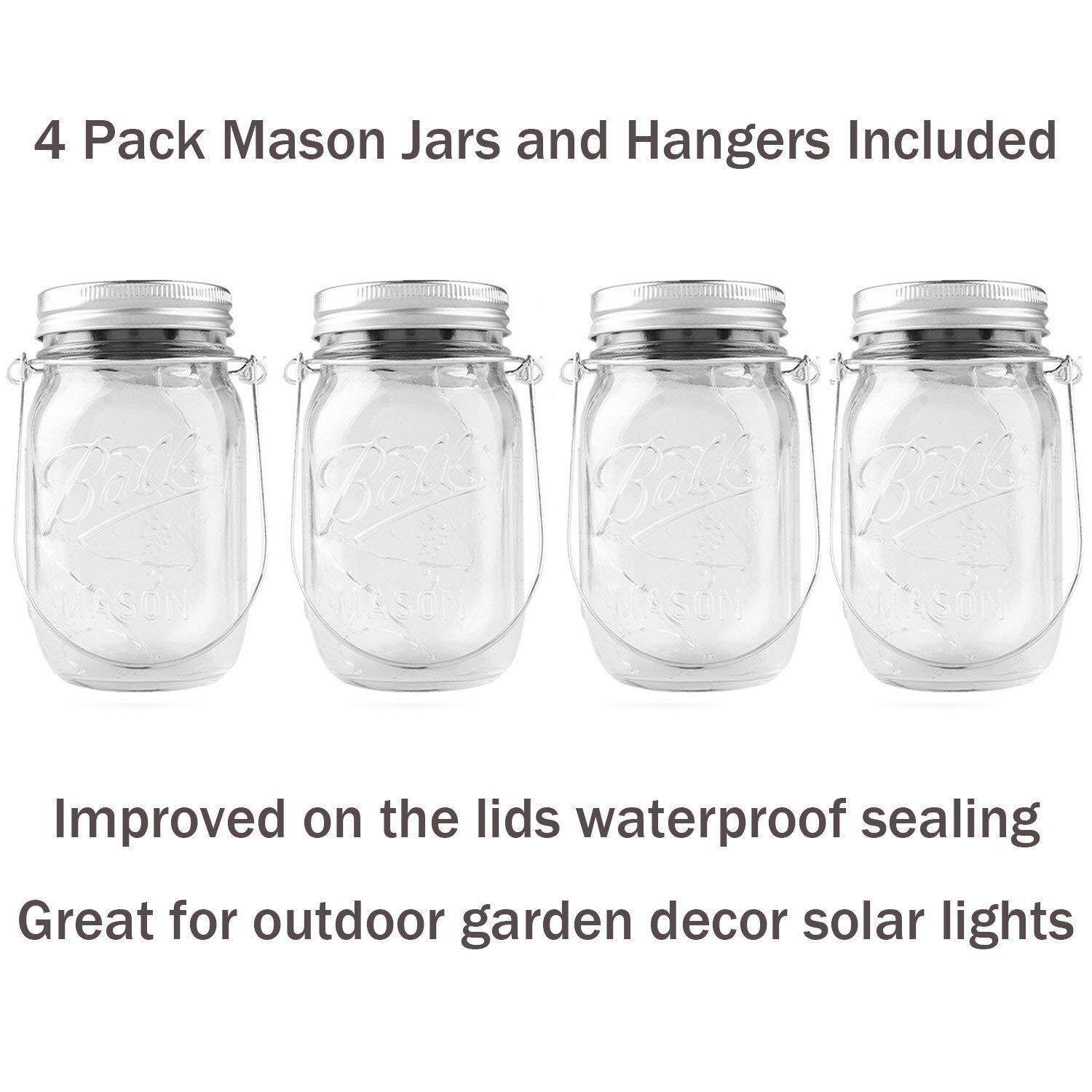 Treo Năng Lượng Mặt Trời Mason Jar Chuỗi Đèn Cổ Tích Đèn Năng Lượng Mặt Trời Laterns Bàn Đèn Sân Vườn Sân Bãi Cỏ