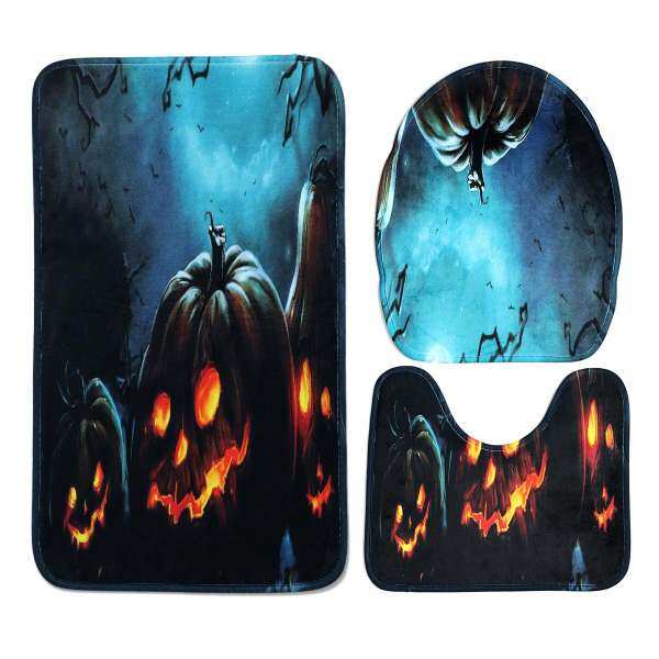 180x180 cm Bí Ngô Halloween Với 12 Móc treo Nhà Tắm Toliet Thảm