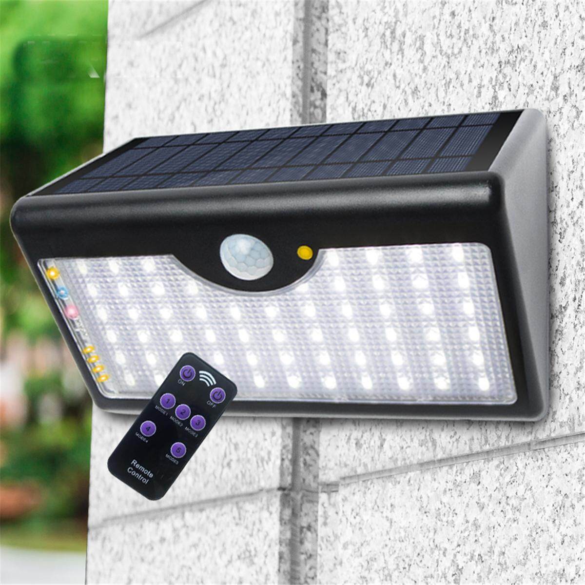 ĐÈN LED Năng lượng mặt trời CẢM BIẾN Chuyển Động Cảm Biến Đèn Ngoài Trời Sân Vườn Đèn Chống Nước # vỏ Đen ánh sáng trắng