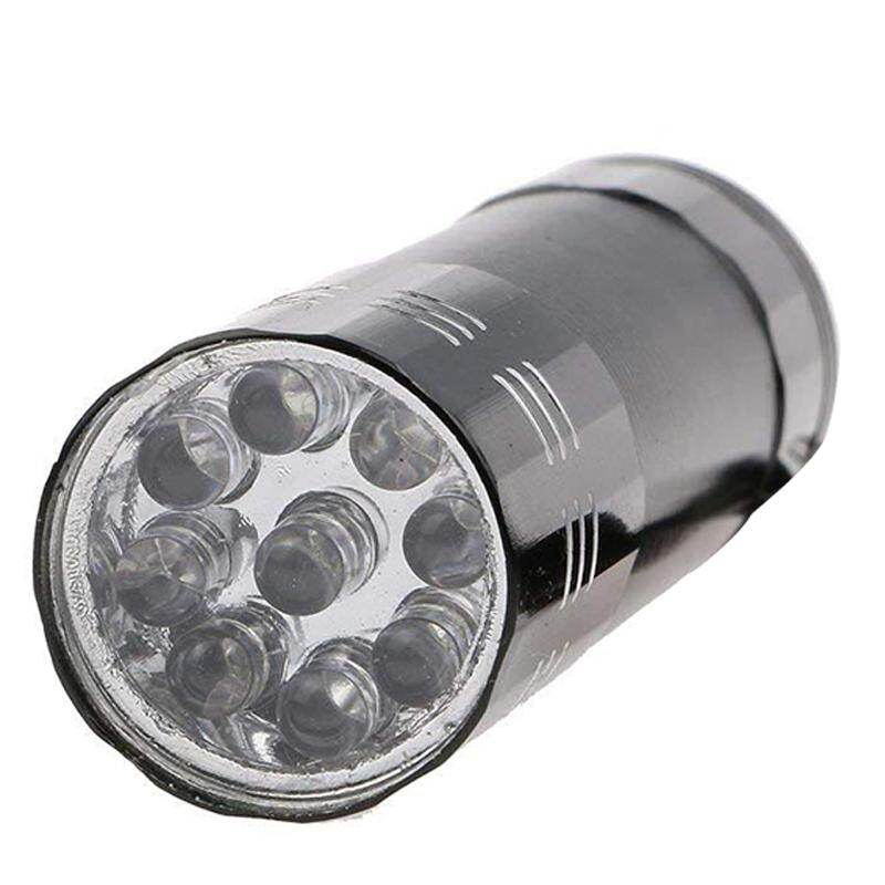 Mới 9LED Nhôm Nhỏ UV Tia Cực Tím Bút Có Đèn Pin Đèn Flash