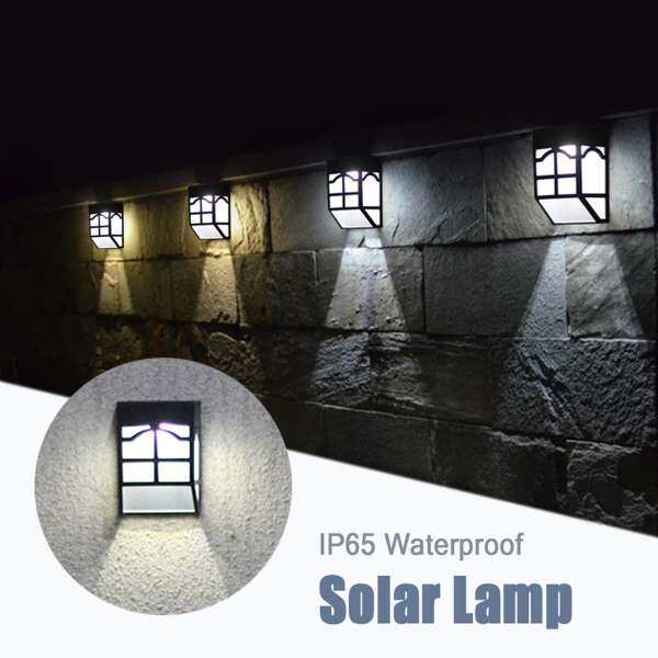 IP65 Waterproof Solar Charging Lamp LED Outdoors Fence Garden Stairs Wall Light - intl