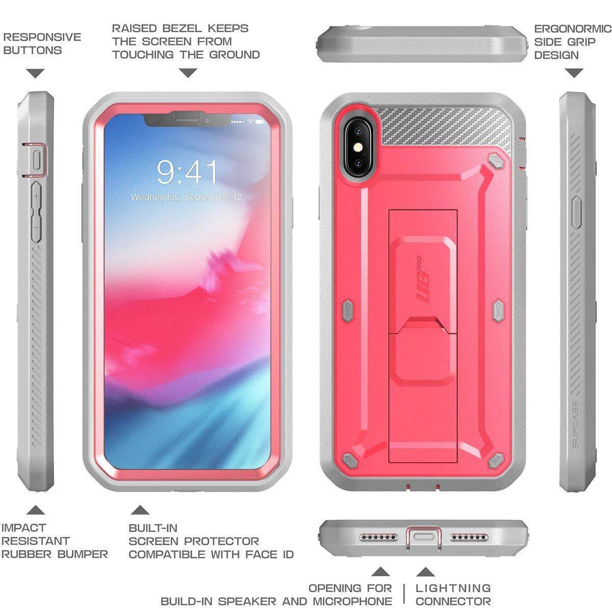 Cho Iphone XS Max Ốp lưng BẢO VỆ SUPCASE Toàn Thân Chắc Chắn Kẹp Bao Da có Nắp Đậy Bảo Vệ Màn Hình & Chân Đế